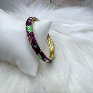 Violet Flower Enamel Cloisonne Bracelet Bangle